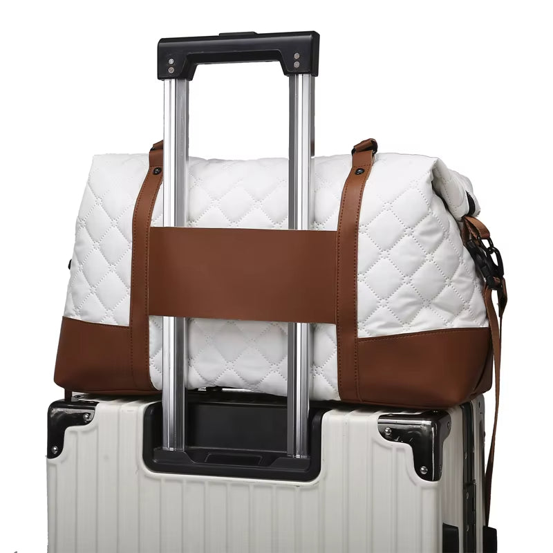 Sofia | Women's Diamond-Pattern Large Capacity Sports Travel Garment Duffle Bag