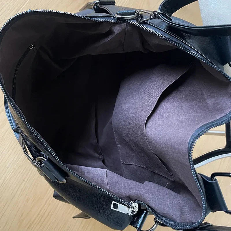 Eve | Women's Large-Capacity PU Leather Overnight Travel Duffle Bag