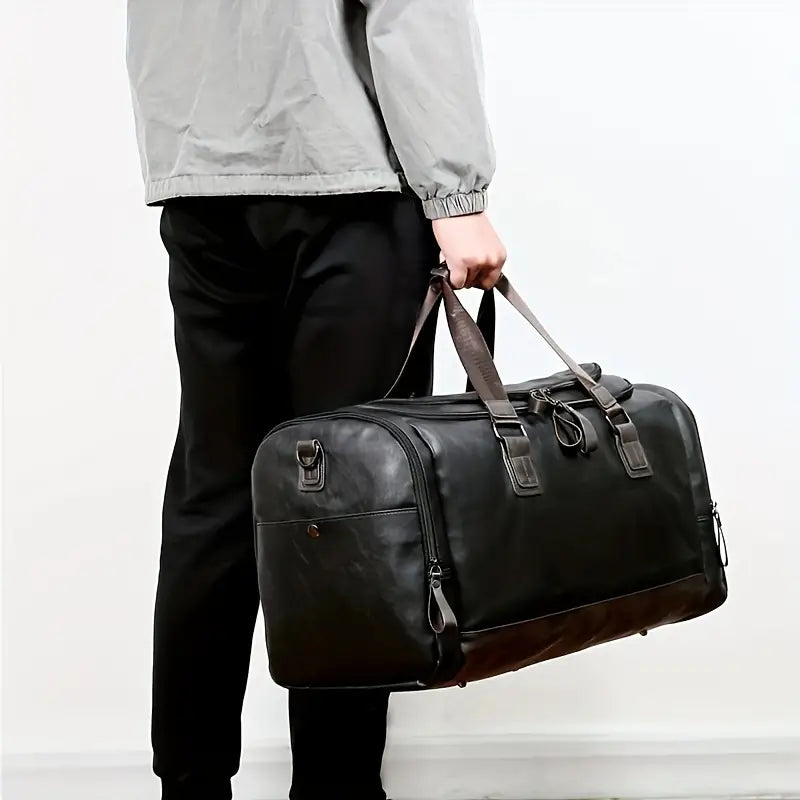 Harrison | Men's Premium Leather Weekender Travel Gym Duffle Bag