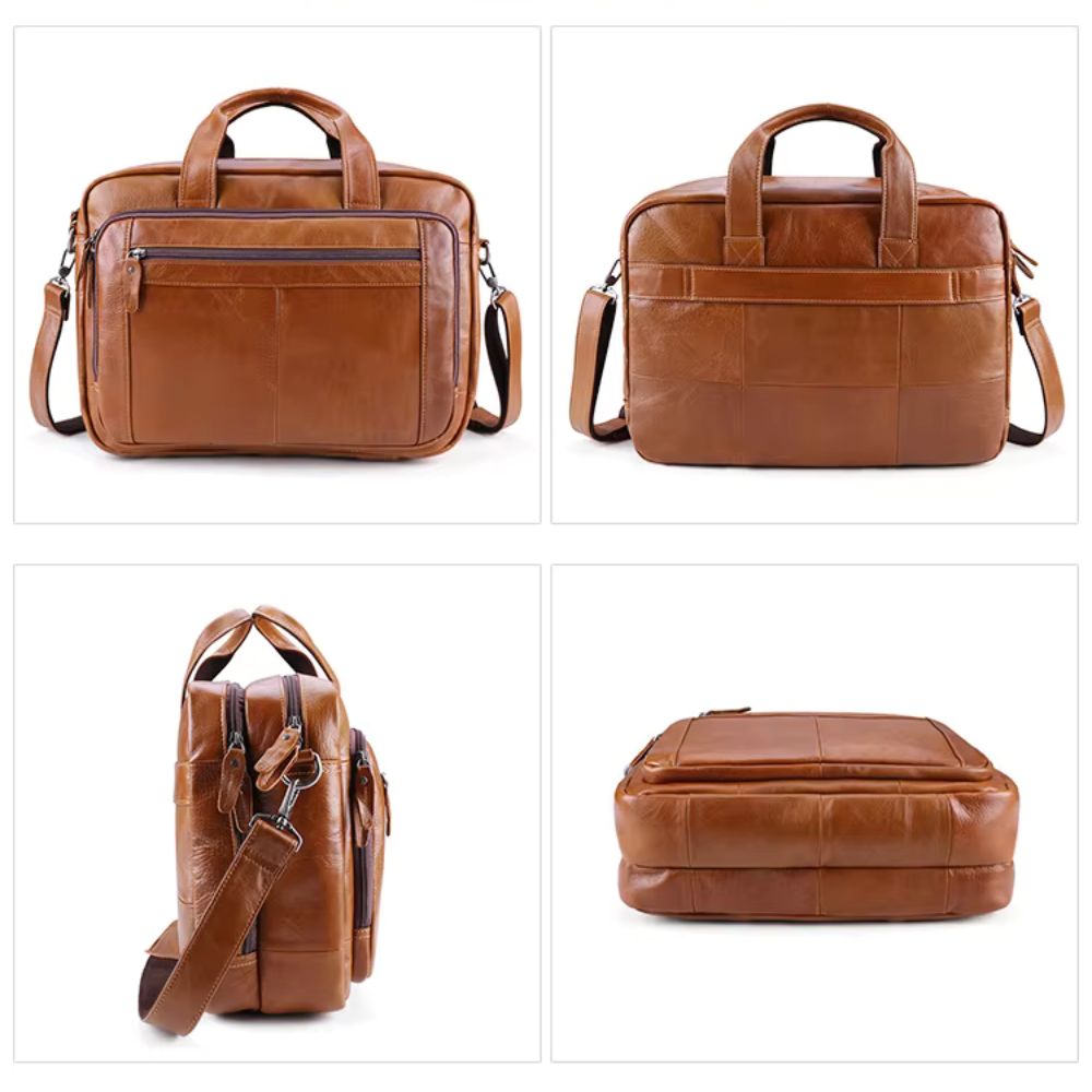 Marcus | Men's Leather Laptop Crossbody Messenger Bag