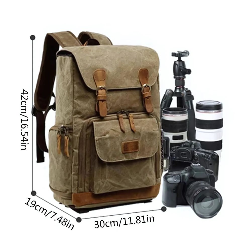 Kennedy | Waterproof Canvas Camera Travel Backpack
