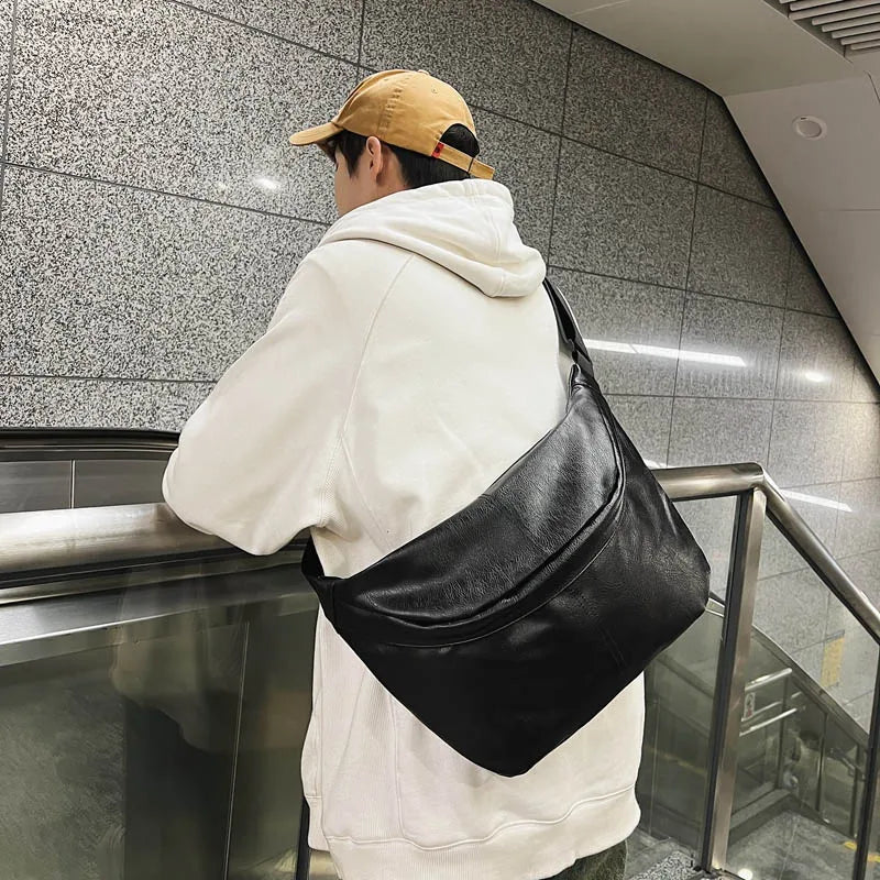 Mason | Men's Retro Leather Large Crossbody Chest Travel Bag
