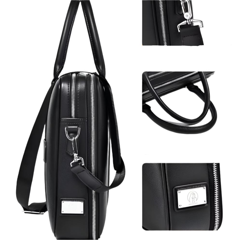 Manhattan | Leather Business Laptop Briefcase Crossbody Handbag