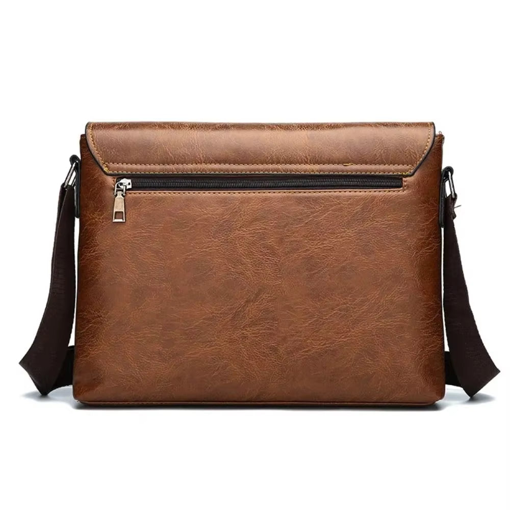 George | Men's Large Leather Commuter Messenger Bag