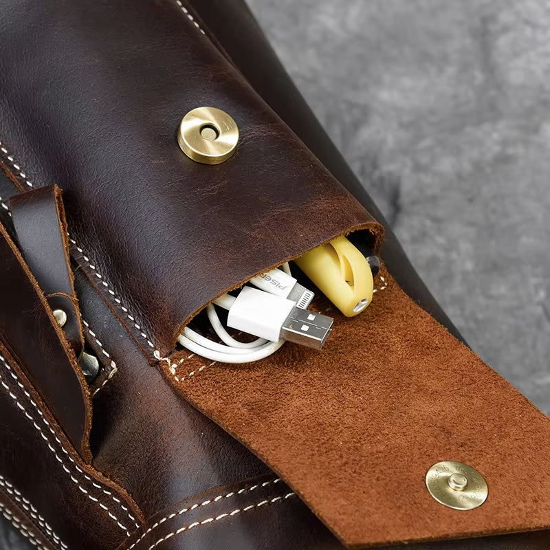 Liam | Men's Retro Crazy Horse Leather Crossbody Sling Travel Bag
