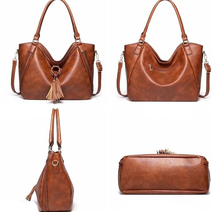 Emery | Women's Large Faux Leather Crossbody Messenger Travel Handbag