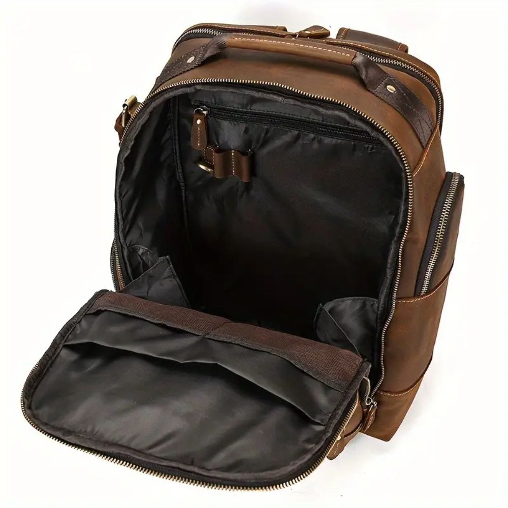 Cameron | Men's Vintage Leather Large Travel Laptop Backpack