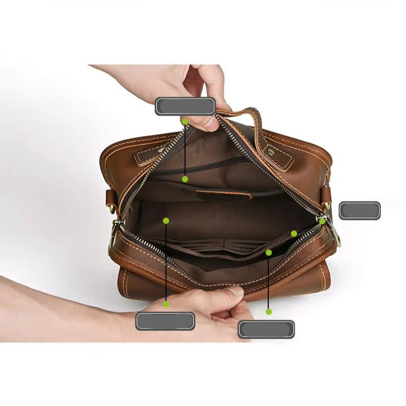 Henry | Men's Retro Leather Small Crossbody Messenger Handbag