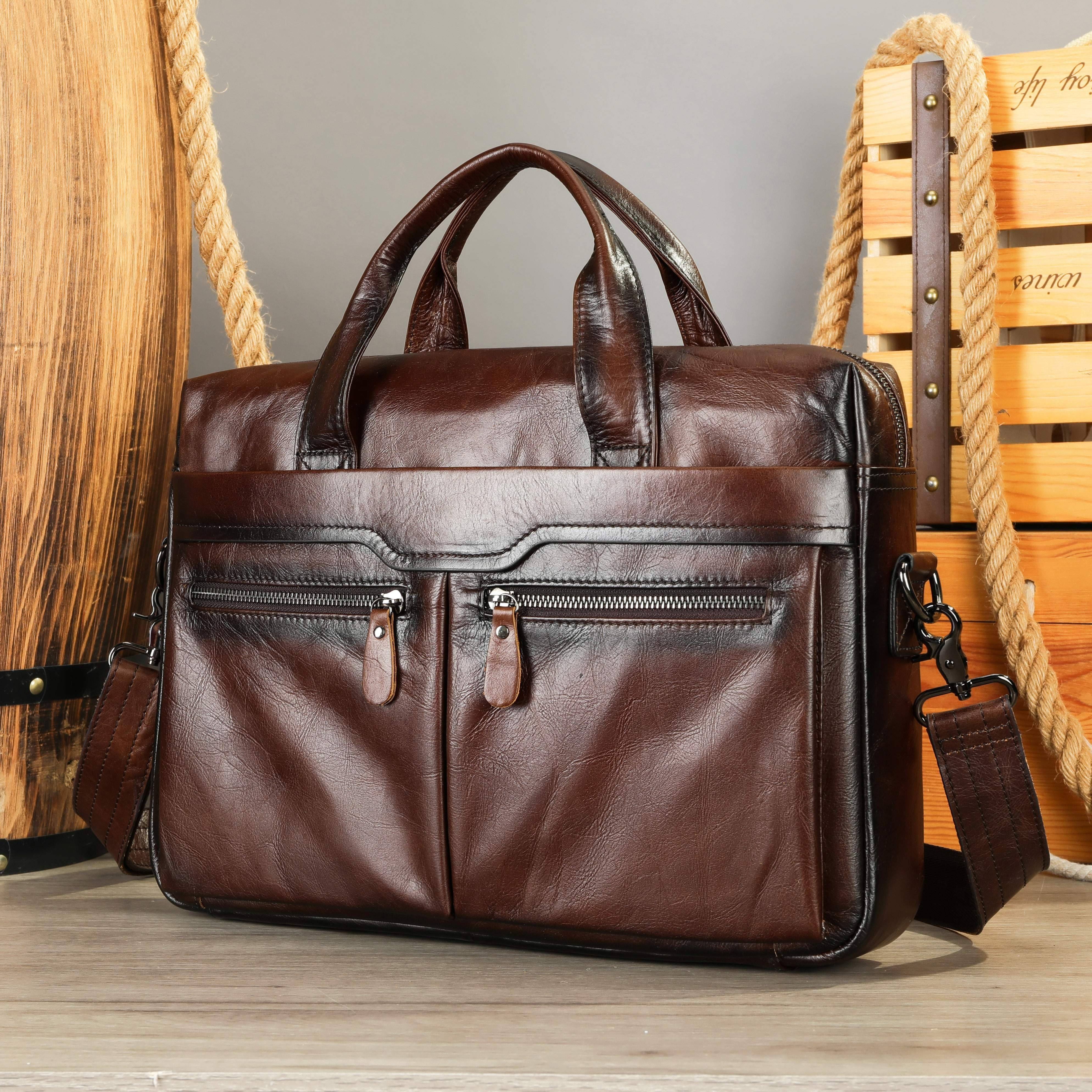 Men's Casual Leather Laptop Bag