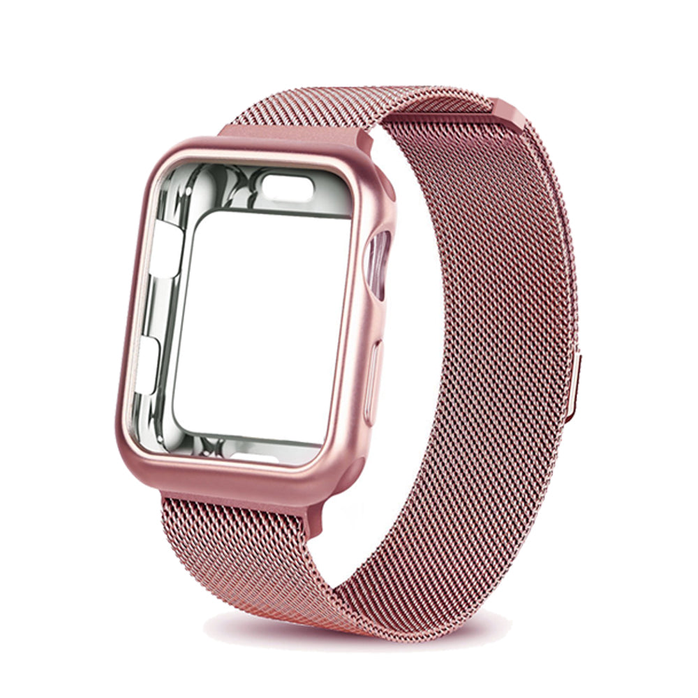 Case+watch strap for Apple Watch 3 iwatch band 42mm 38mm Milanese Loop bracelet Stainless Steel watchband for Apple Watch 4 3 21