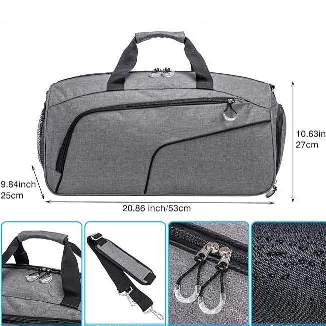 Max | Men's Waterproof Travel Sports Gym Duffle Bag with Shoes Compartment