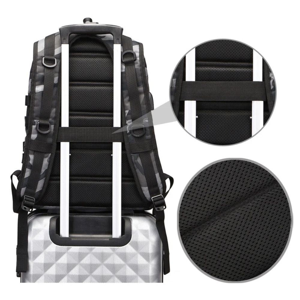 Titan | Men's Camouflage Hard Shell Travel Laptop Backpack with USB Charging