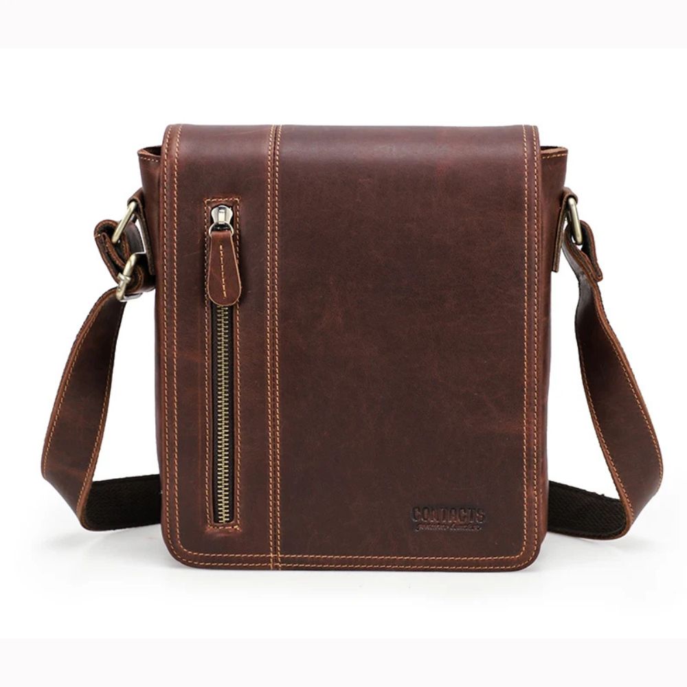 Ariel | Men's Vintage Crazy Horse Leather Small Crossbody Satchel Bag