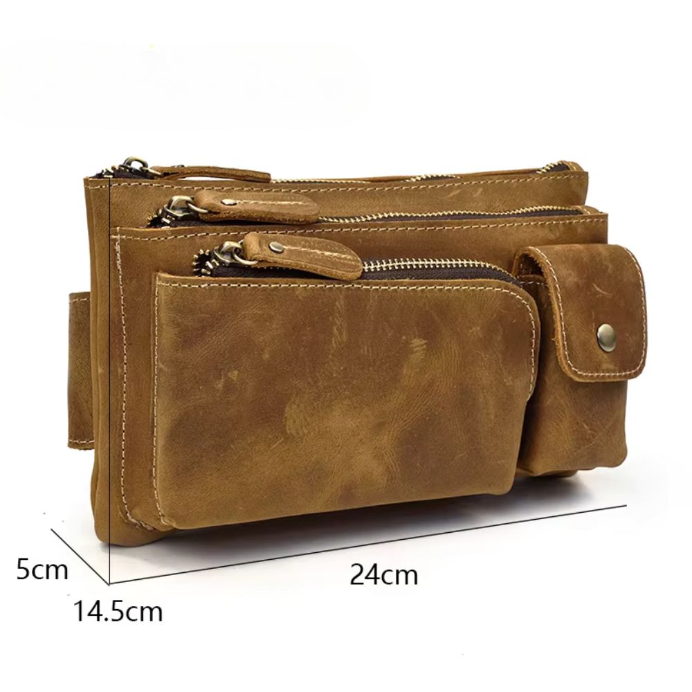 Blake | Men's Vintage Leather Crossbody Bum Bag