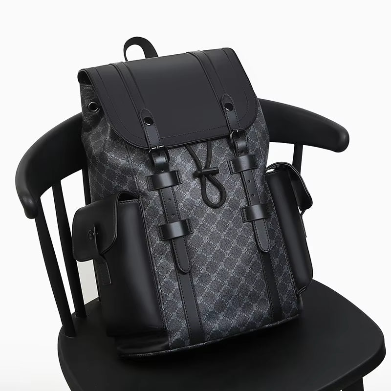 Maxwell | Large Capacity Faux Leather Hiking Travel Drawstring Backpack