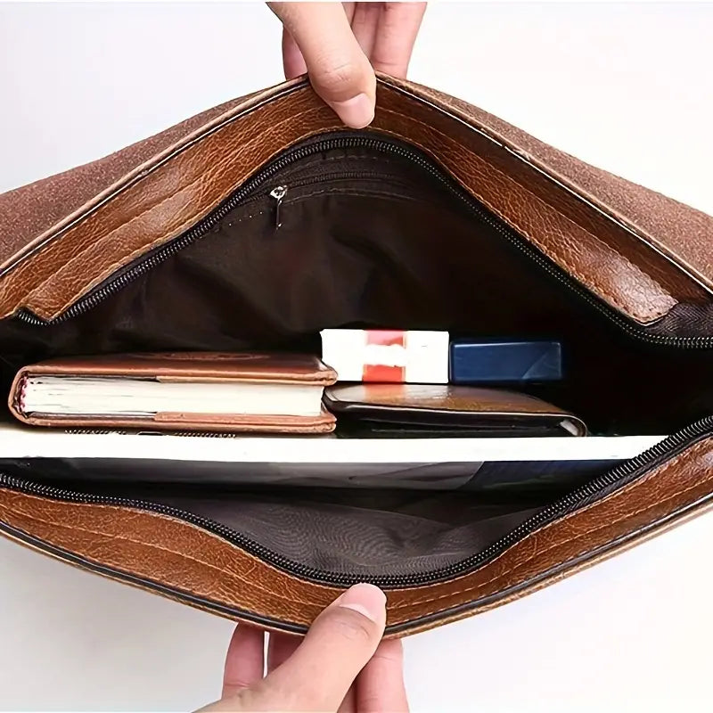 George | Men's Large Leather Commuter Messenger Bag