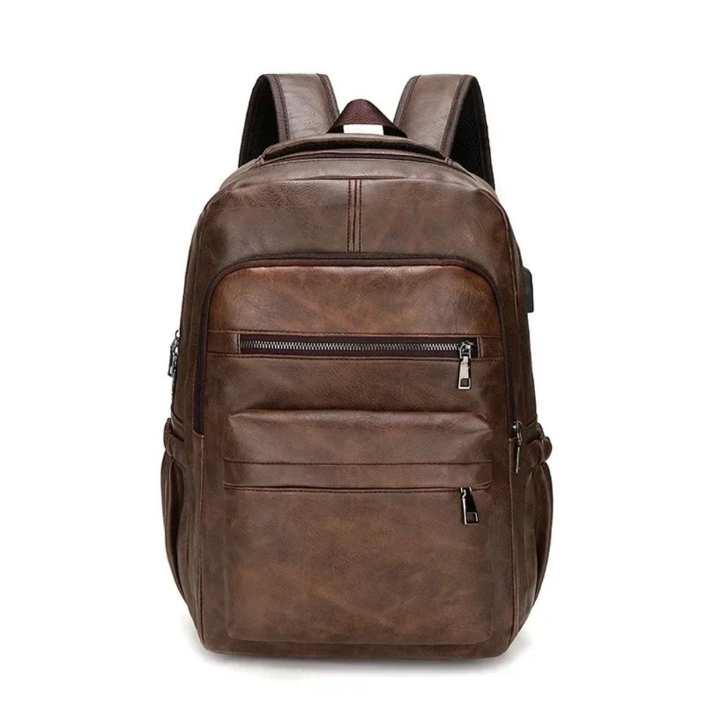 Elliot | Men's Vintage PU Leather Travel Laptop Backpack