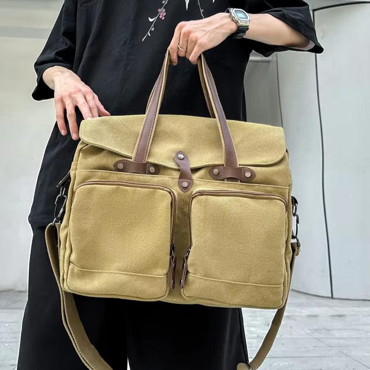 Nathan | Men's Vintage Canvas Large Crossbody Messenger Travel Bag