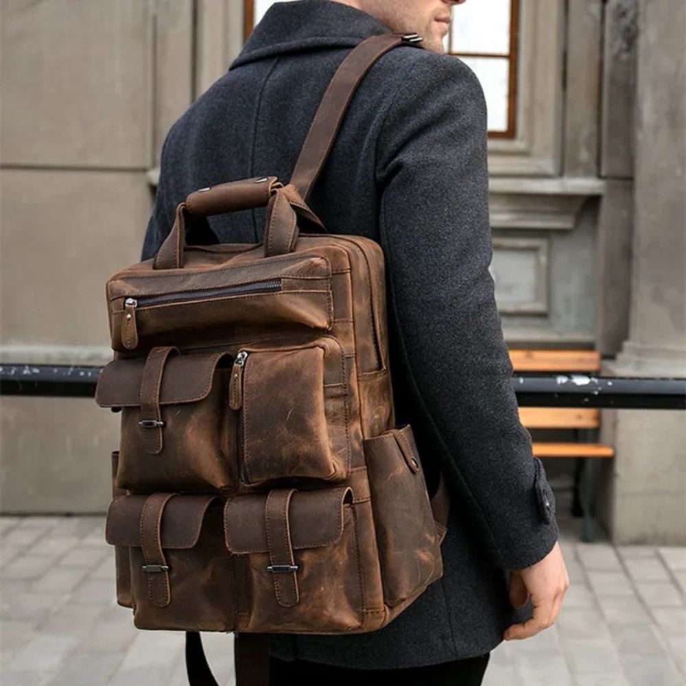 Brooke | Men's Vintage Leather Travel Laptop Backpack