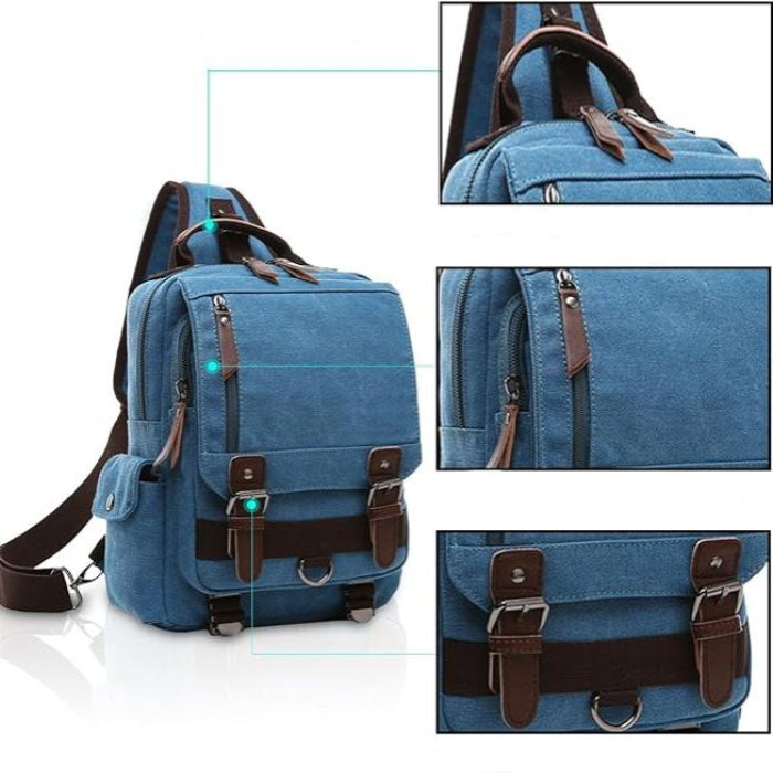 James | Men's Large Retro Canvas Crossbody Sling Travel Bag