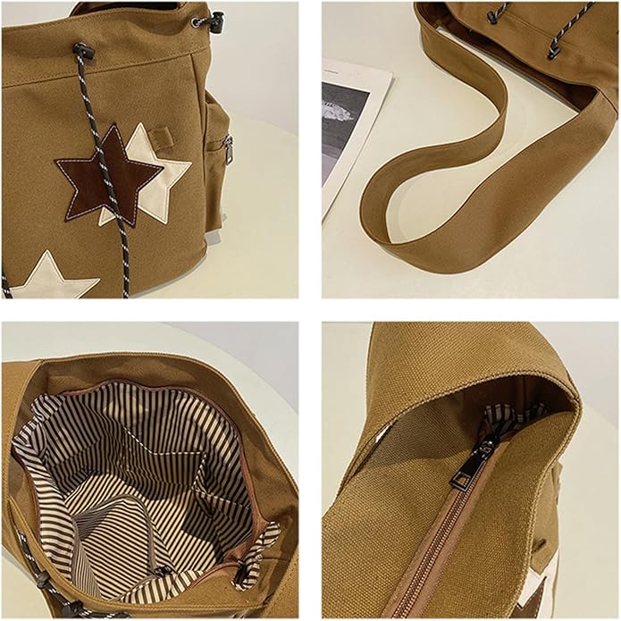 Luna | Women's Star Canvas Crossbody Messenger Bag