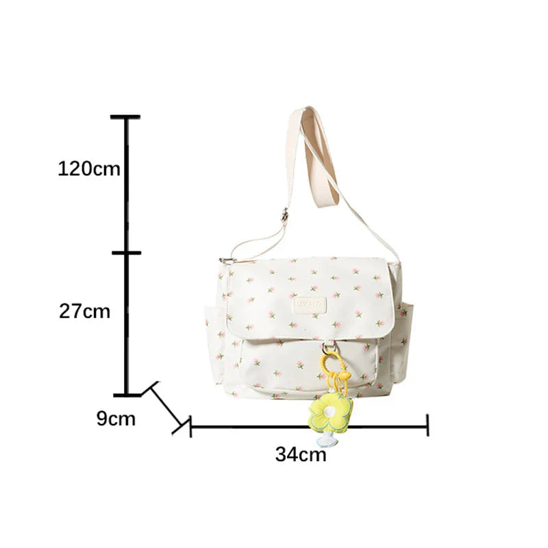 Mia | Women's Floral Canvas Crossbody Messenger Bag