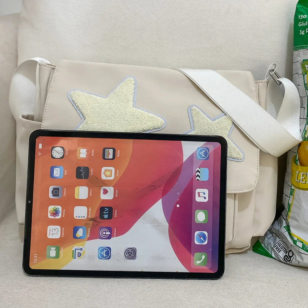 Zara | Women's Star Grunge Crossbody Messenger Bag