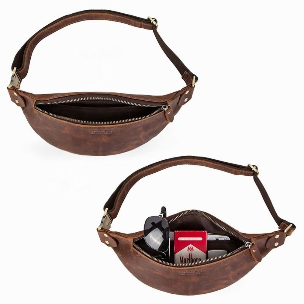 Mason | Men's Crazy Horse Leather Fanny Pack Crossbody Bum Bag