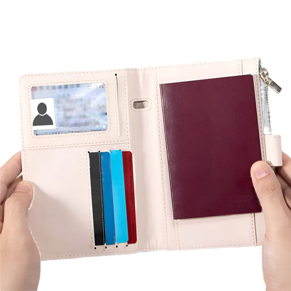 Sarah | Lightweight Faux Leather Passport Holder Travel Wallet