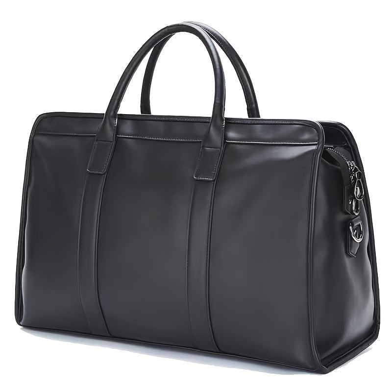 Men's Large Capacity Faux Leather Travel Duffle Bag