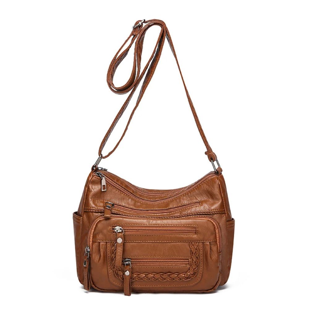 Anastasia | Women's Multi-Pocket Leather Crossbody Messenger Bag