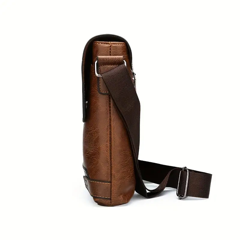 George | Men's Large Leather Commuter Messenger Bag