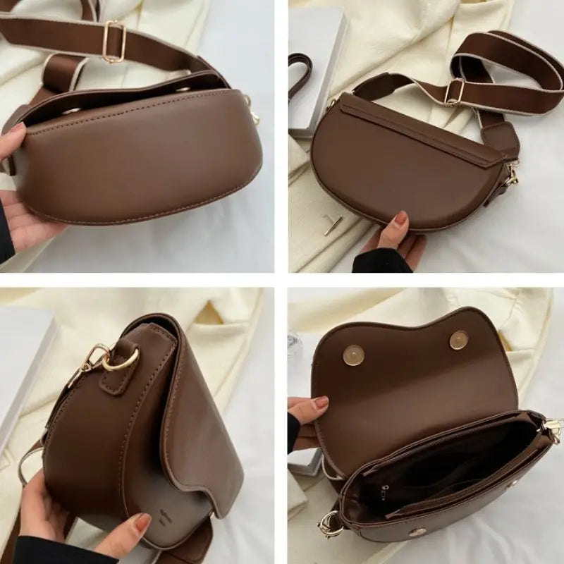 Chloe | Women's Vintage Leather Crossbody Saddle Handbag
