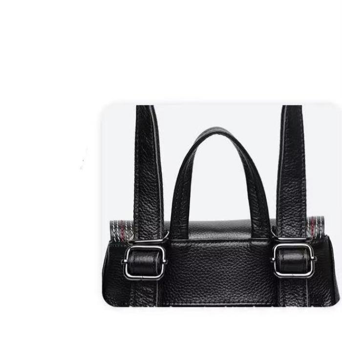 Women's Genuine Leather Flap Travel Backpack