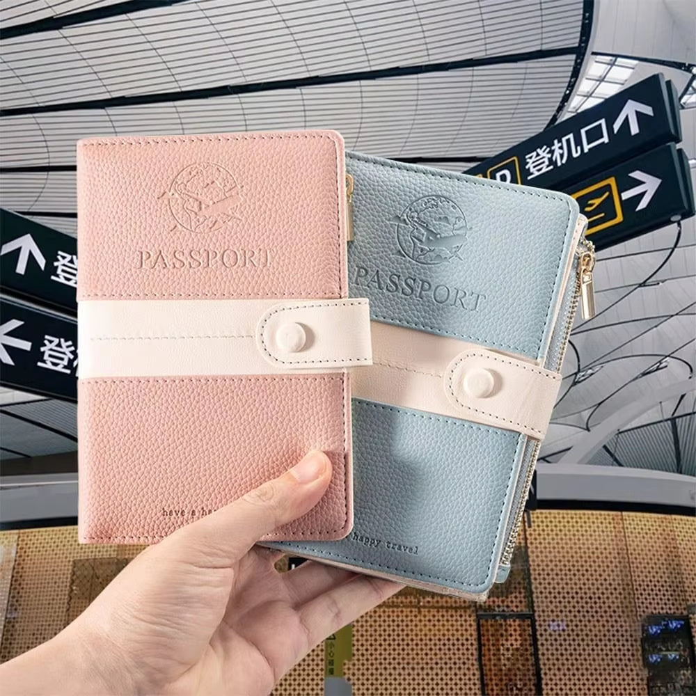Sarah | Lightweight Faux Leather Passport Holder Travel Wallet