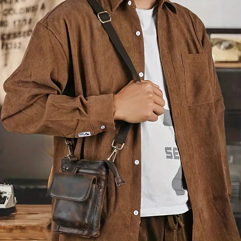Men's James | Retro Genuine Leather Small Crossbody Bag