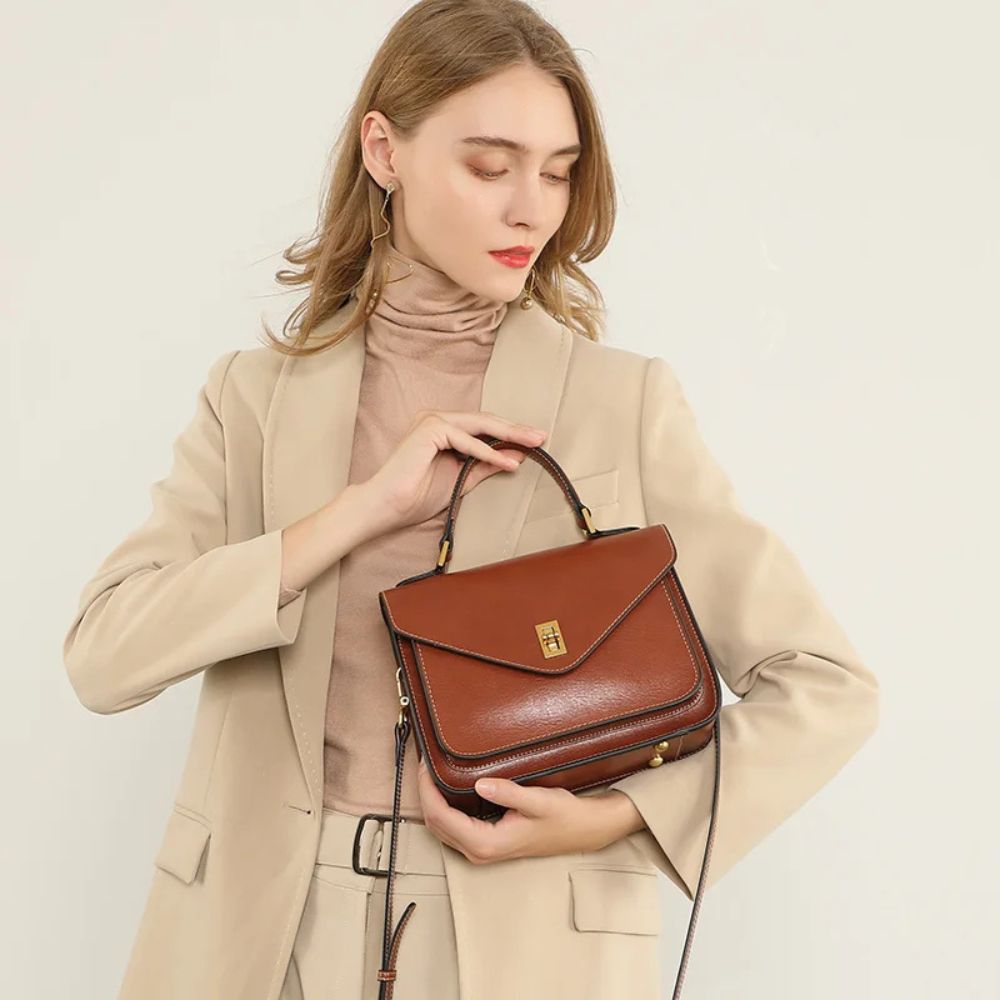 Mariana | Women's Compact Leather Small Satchel Crossbody Handbag