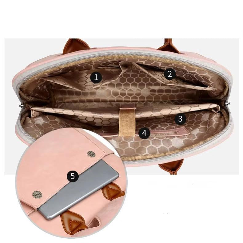 Women's PU Leather Travel Crossbody Messenger Tote Handbag