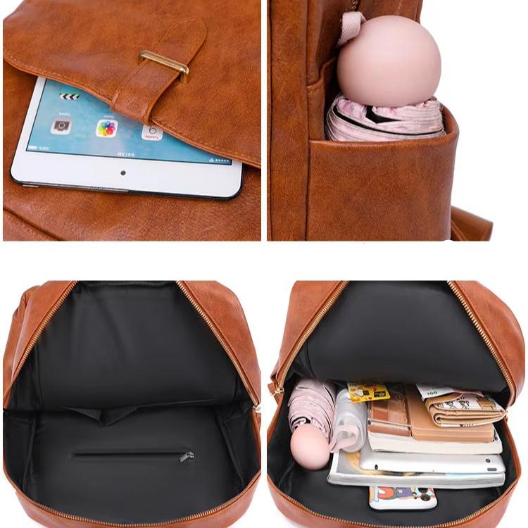 Isabella | Women's Vintage Chic PU Leather Travel Laptop Backpack
