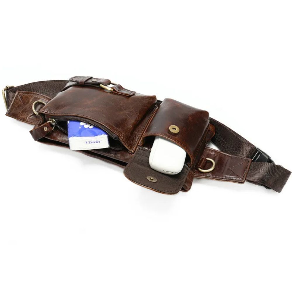 Ryleigh | Men's Leather Travel Fanny Pack Crossbody Bum Bag