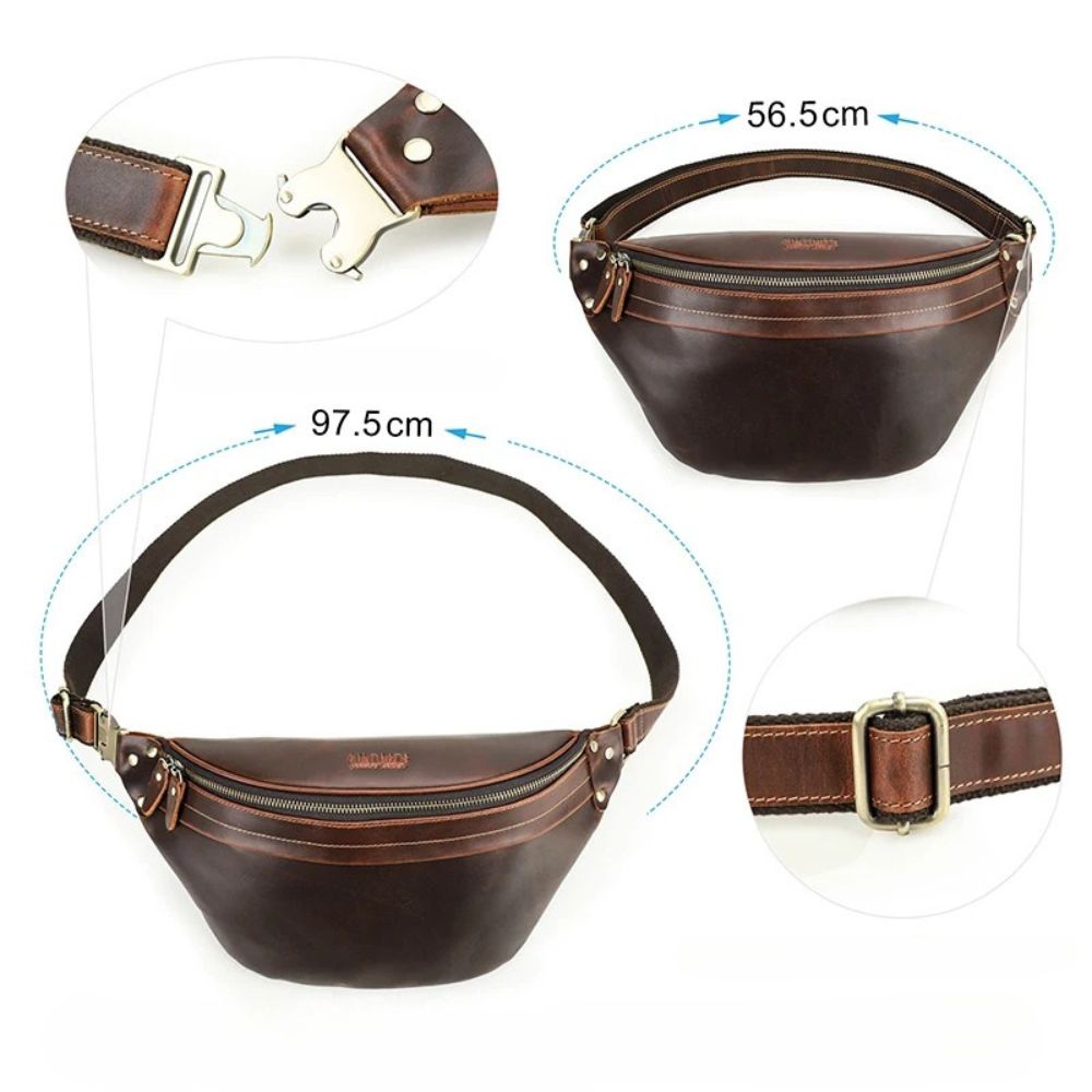 Kali | Men's Leather Travel Crossbody Fanny Pack Bum Bag
