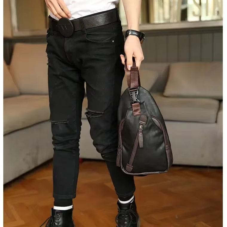 Men's Vintage Leather Crossbody Bag