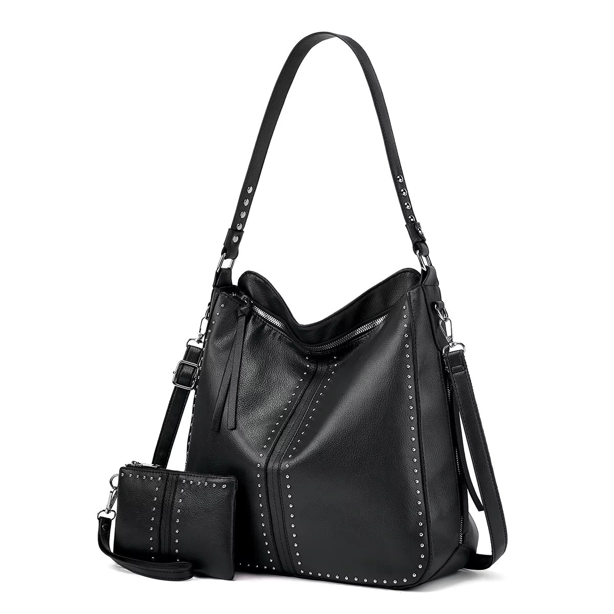 Victoria | Women's Vintage Style Studded Crossbody Messenger Handbag