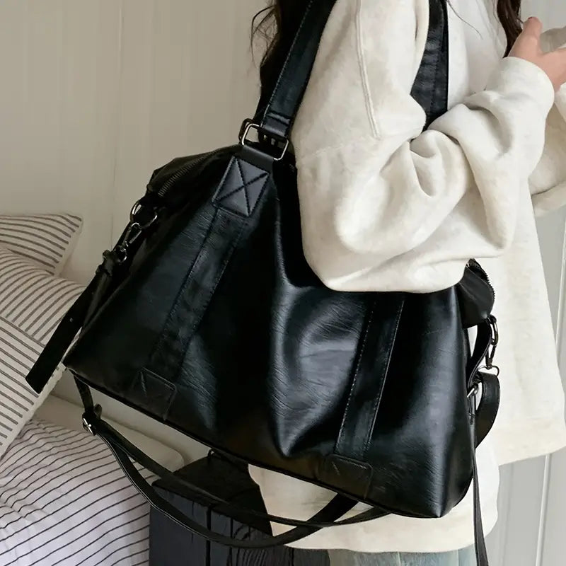 Eve | Women's Large-Capacity PU Leather Overnight Travel Duffle Bag
