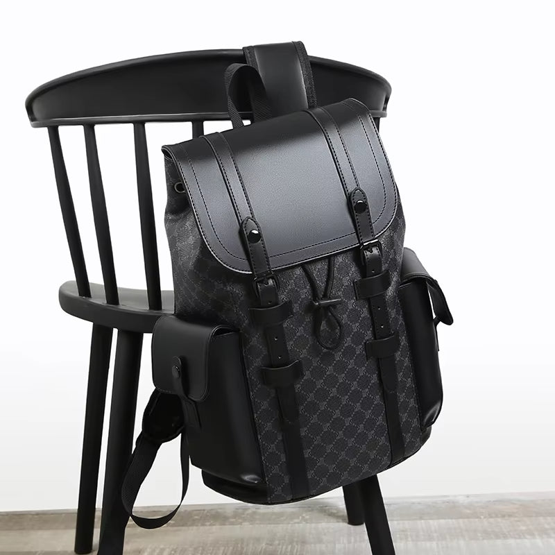 Maxwell | Large Capacity Faux Leather Hiking Travel Drawstring Backpack