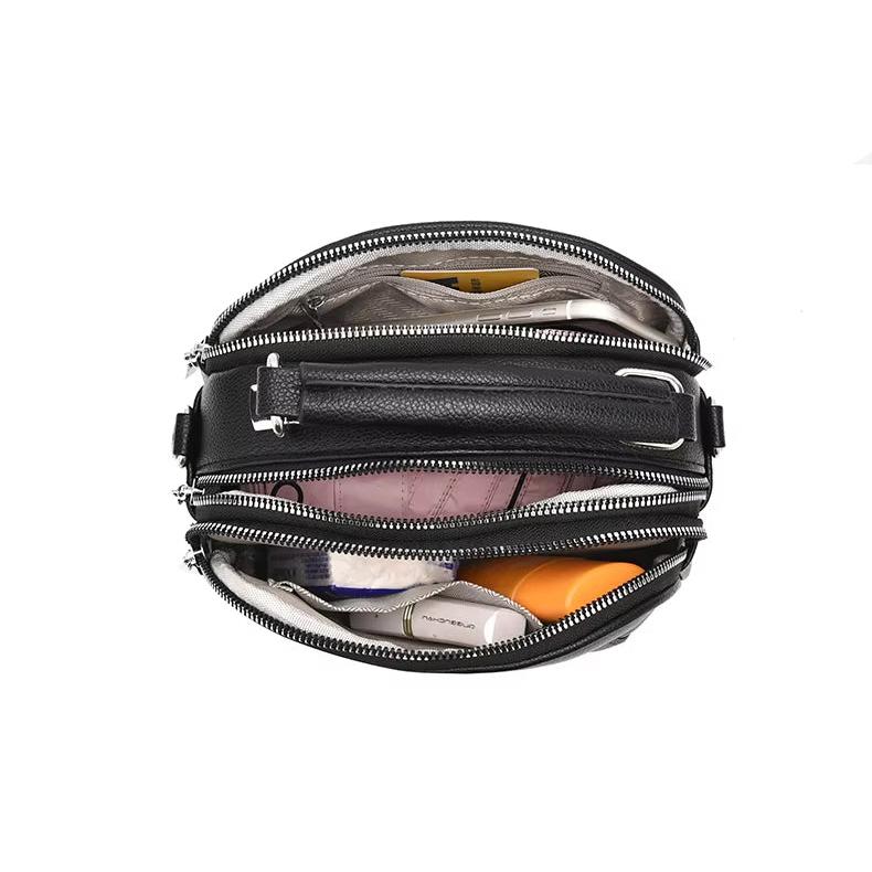 Emma | Women's Small Compact Multi-Zip Crossbody Handbag