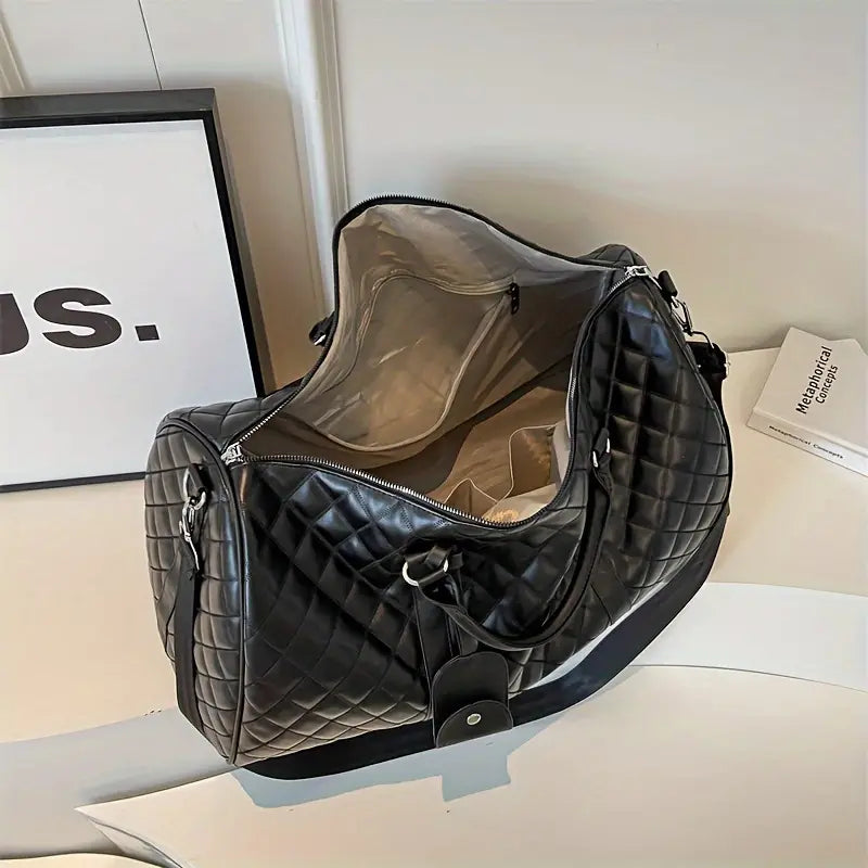 Chloe | Women's Elegant Quilted Overnight Garment Travel Duffle Bag