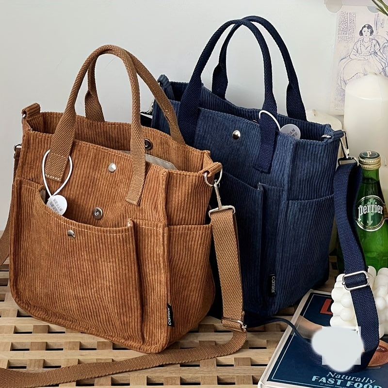 Women's Striped Corduroy Crossbody Bag