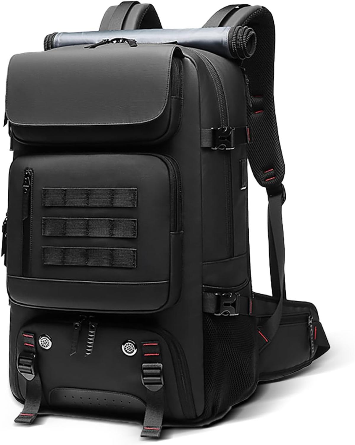 Waterproof 50L Travel Backpack With USB Port & Separate Shoe Area