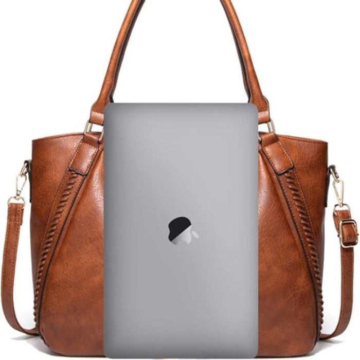 Emery | Women's Large Faux Leather Crossbody Messenger Travel Handbag